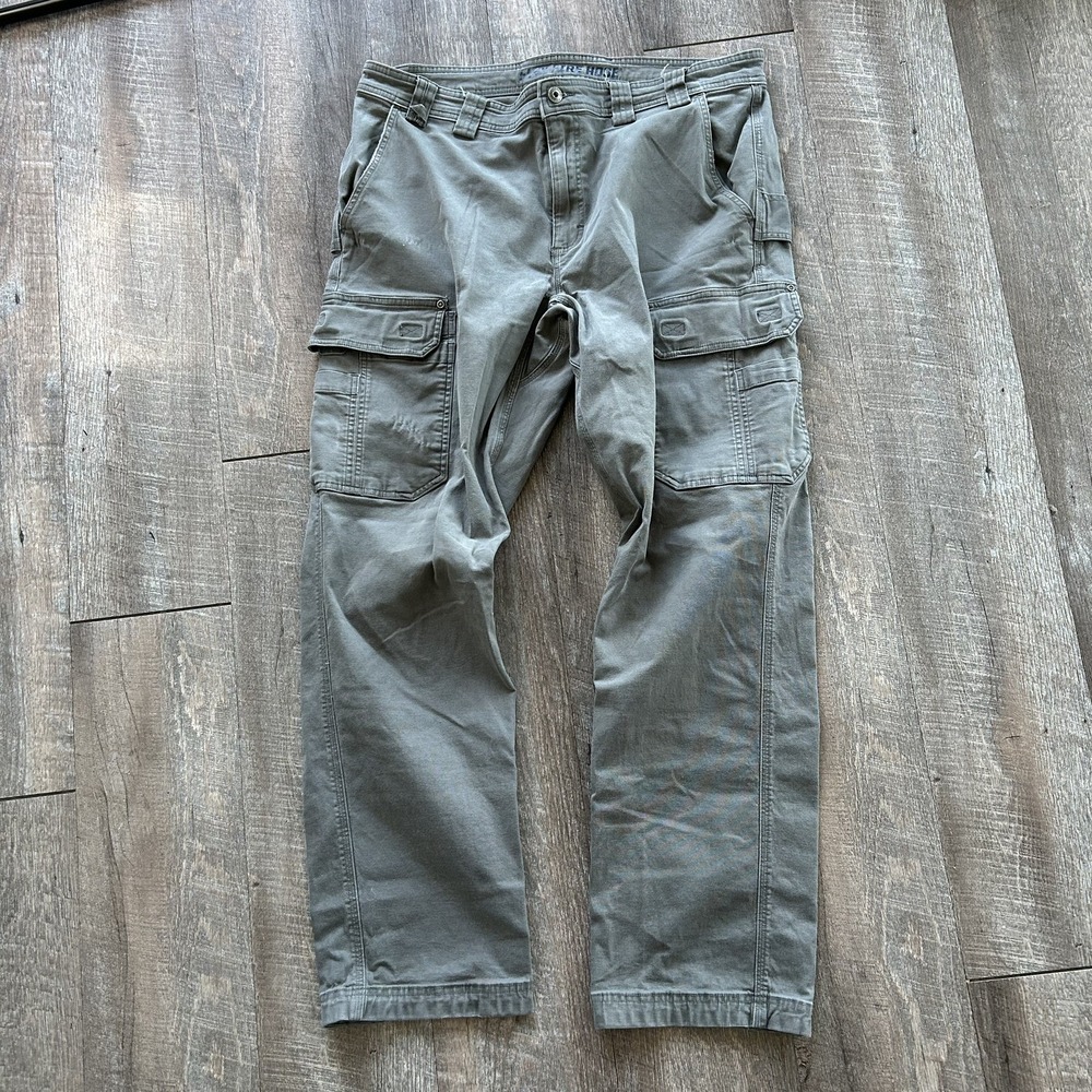 Duluth Trading Pants Mens 36x33 Grey Flex Fire Hose Work Stretch tag 38x34